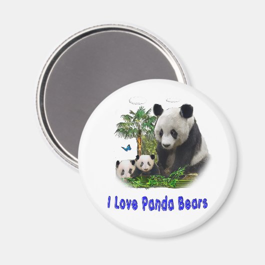 Panda Bears Magnet (Vorderseite/Rückseite)