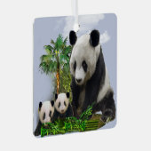 Panda Bears Ornament Aus Metall (Vorderseite Rechts)