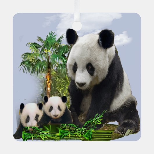 Panda Bears Ornament Aus Metall (Vorderseite)