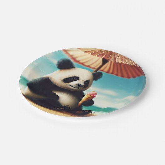 Panda Bears Pappteller (Schrägansicht)