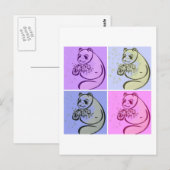 Panda Bears Pop Art Postkarte (Vorne/Hinten)