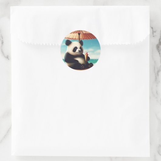 Panda Bears Runder Aufkleber (Tasche)