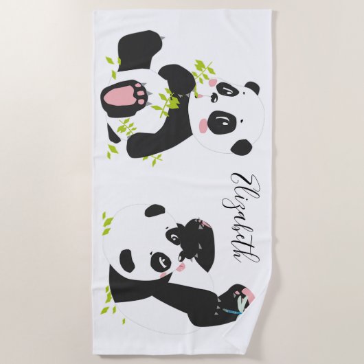 Panda Bears Strandtuch (Vorderseite)