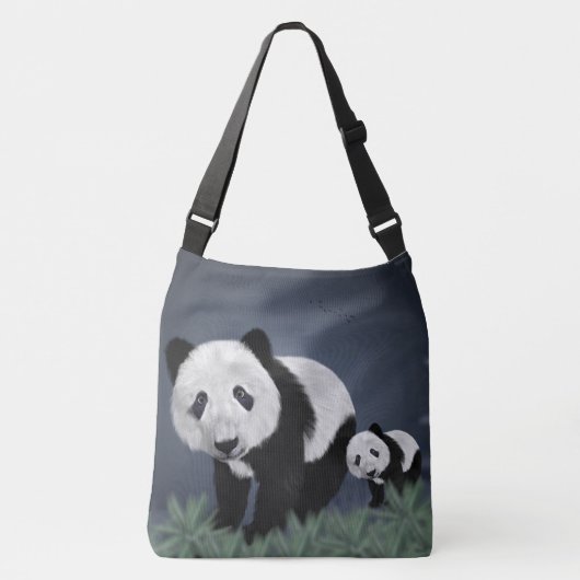 Panda Bears Tragetaschen Mit Langen Trägern (Vorderseite)