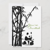 Panda Bears und Bamboo Babydusche Einladung (Vorderseite)