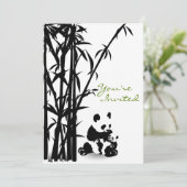 Panda Bears und Bamboo Babydusche Einladung (Stehend Vorderseite)