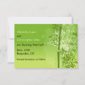 Panda Bears und Bamboo Wedding retten das Datum Einladung (Rückseite)