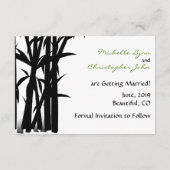 Panda Bears und Bamboo Wedding retten das Datum Save The Date (Rückseite)