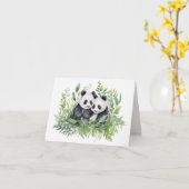 Panda Bears Vielen Dank Karte (Gelbe Blume)