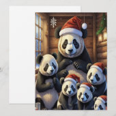 Panda Bears Weihnachtskarte Feiertagskarte (Vorne/Hinten)