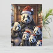 Panda Bears Weihnachtskarte Feiertagskarte (Stehend Vorderseite)
