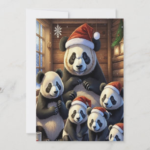 Panda Bears Weihnachtskarte Feiertagskarte