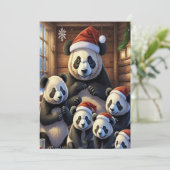 Panda Bears Weihnachtskarte Feiertagskarte (Stehend Vorderseite)