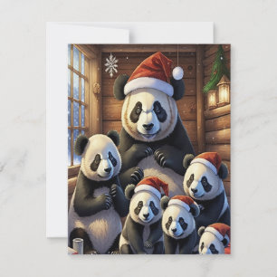 Panda Bears Weihnachtskarte Feiertagskarte