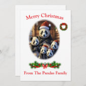 Panda Bears Weihnachtskarten Einladung (Vorne/Hinten)