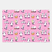 Panda Bears Wrapping Paper Set 3 Geschenkpapier Set (Vorderseite)