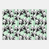 Panda Bears Wrapping Paper Sheets Geschenkpapier Set (Vorderseite 2)