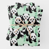 Panda Bears Wrapping Paper Sheets Geschenkpapier Set (Beispiel)