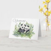 Panda Bears zum Jahrestag Karte (Gelbe Blume)
