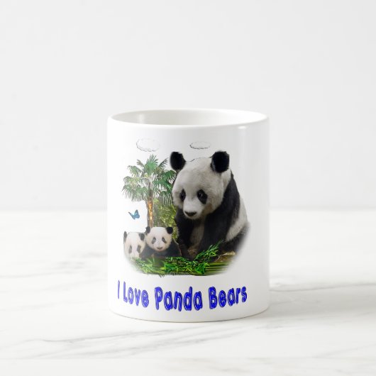 Panda Bears Zwei-Tone-Kaffee-Tasse Verwandlungstasse (Mittel)