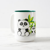 Panda Bears Zweifarbige Tasse (Vorderseite Links)