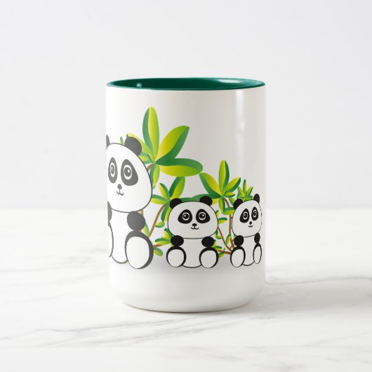 Panda Bears Zweifarbige Tasse (Mittel)