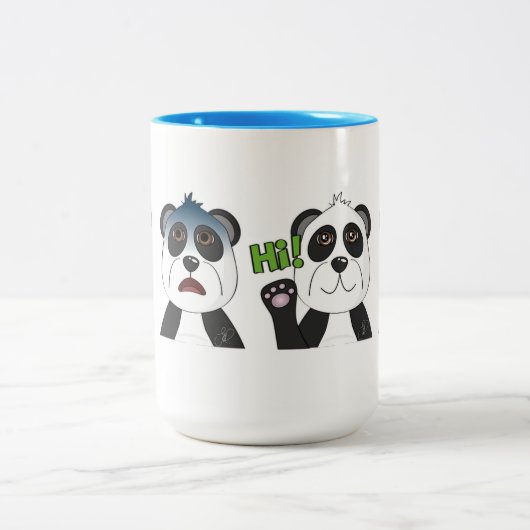 Panda Bears Zweifarbige Tasse (Mittel)