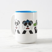 Panda Bears Zweifarbige Tasse (Vorderseite Links)
