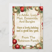 Panda Beary Merry Christmas Tree Feiertagskarte (Rückseite)