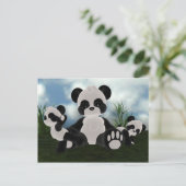 Panda Bearz Sunny Day Postcard Postkarte (Stehend Vorderseite)