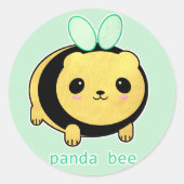 Panda Bee Runder Aufkleber (Vorderseite)