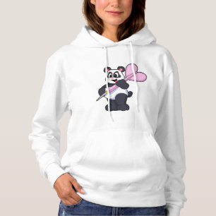 Panda bei Darts mit Dart Hoodie