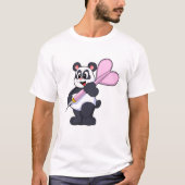 Panda bei Darts mit Dart T-Shirt (Vorderseite)