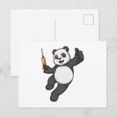 Panda bei der Impfung mit Spritze Postkarte (Vorne/Hinten)