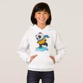 Panda bei Ice Skaten mit Ice Skate & Scarf Hoodie (Vorne ganz)