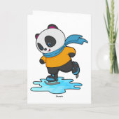Panda bei Ice Skaten mit Ice Skate & Scarf Karte (Rückseite)