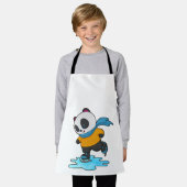 Panda bei Ice Skaten mit Ice Skate & Scarf Schürze (Getragen)