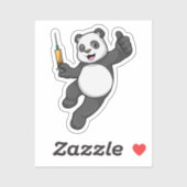 Panda bei Impfung mit Spritze Aufkleber (Blatt)
