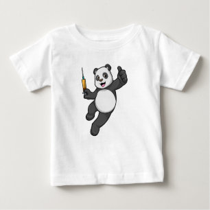 Panda bei Impfung mit Spritze Baby T-shirt