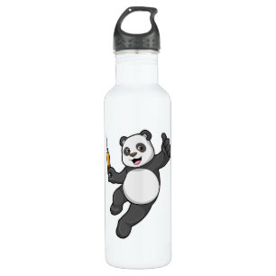 Panda bei Impfung mit Spritze Edelstahlflasche