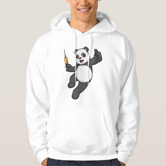 Panda bei Impfung mit Spritze Hoodie (Vorderseite)