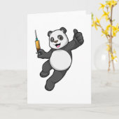Panda bei Impfung mit Spritze Karte (Gelbe Blume)