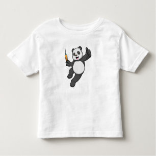 Panda bei Impfung mit Spritze Kleinkind T-shirt
