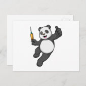 Panda bei Impfung mit Spritze Postkarte (Vorne/Hinten)