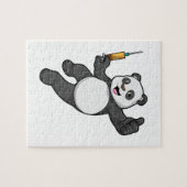 Panda bei Impfung mit Spritze Puzzle (Horizontal)