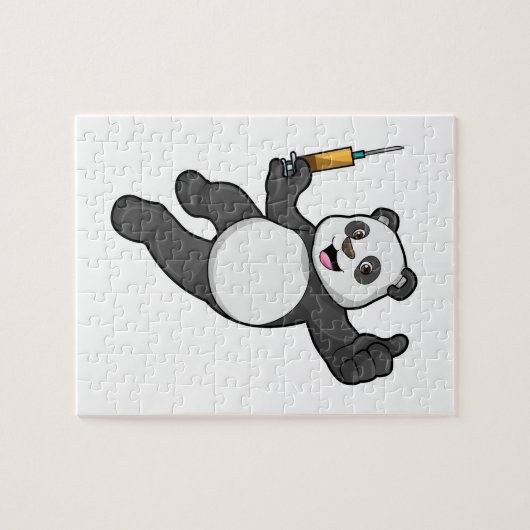 Panda bei Impfung mit Spritze Puzzle (Horizontal)