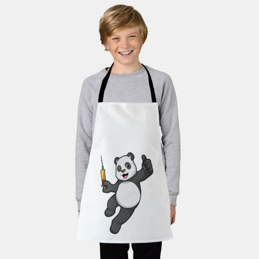Panda bei Impfung mit Spritze Schürze (Getragen)