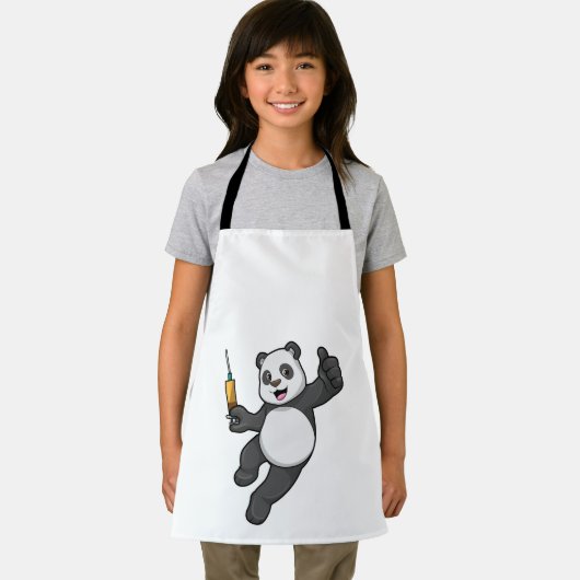 Panda bei Impfung mit Spritze Schürze (Insitu)
