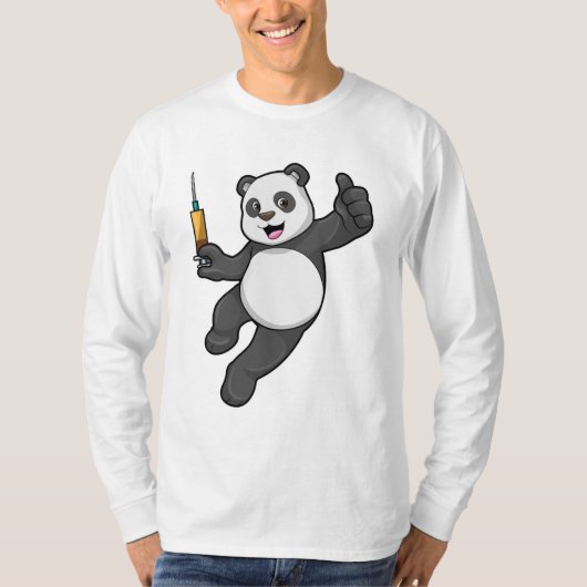 Panda bei Impfung mit Spritze T-Shirt (Vorderseite)