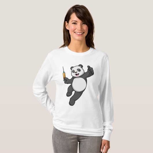 Panda bei Impfung mit Spritze T-Shirt (Vorne ganz)